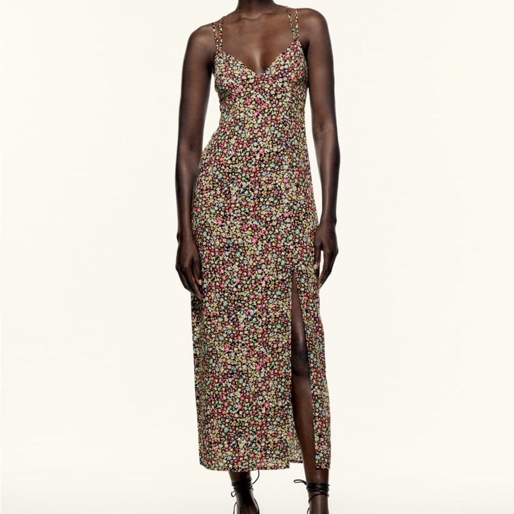Zara floral midi dress size xs